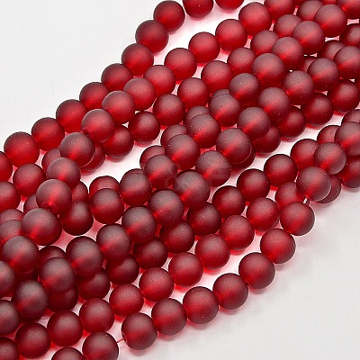 Baking Paint Transparent Glass Bead Strands GLAA-S031-10mm-14-1