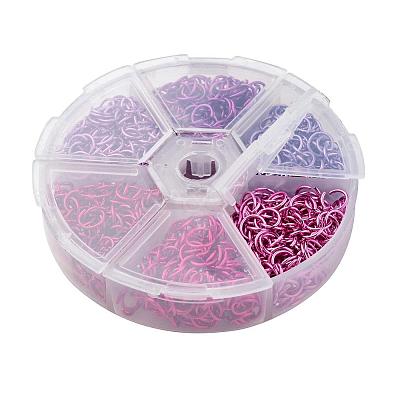 6 Colors Aluminum Wire Open Jump Rings ALUM-JP0001-01C-1