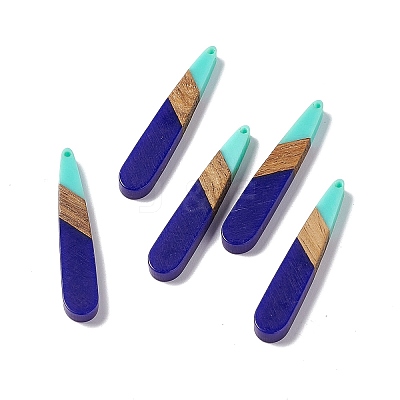 Opaque Resin & Walnut Wood Pendants RESI-M027-12B-1