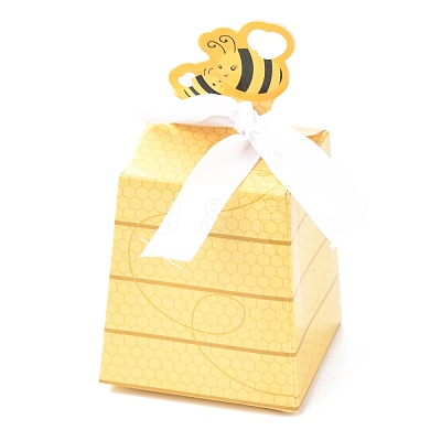 Trapezoid Shape with Bee Pattern Candy Packaging Box CON-F012-01-1