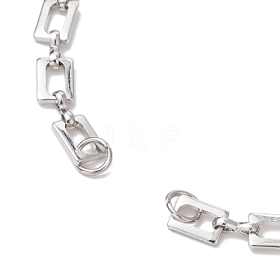 Brass Rectangle Link Chains Bracelet Making AJEW-JB01302-02-1
