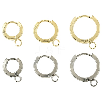 16Pcs 201 Stainless Steel Huggie Hoop Earrings Findings STAS-FS0002-26C-1