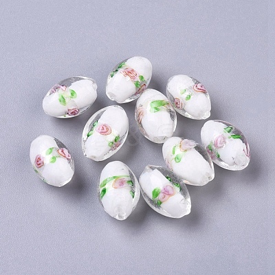 Handmade Silver Foil Glass Lampwork Beads X-LAMP-Q030-02P-1