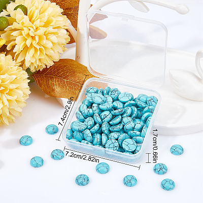 Dyed Synthetic Turquoise Cabochons TURQ-SC0001-05C-1