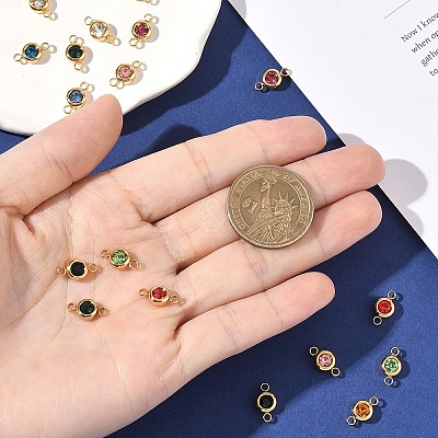 20Pcs 10 Colors 304 Stainless Steel Rhinestone Links/Connectors STAS-YW0010-11-1