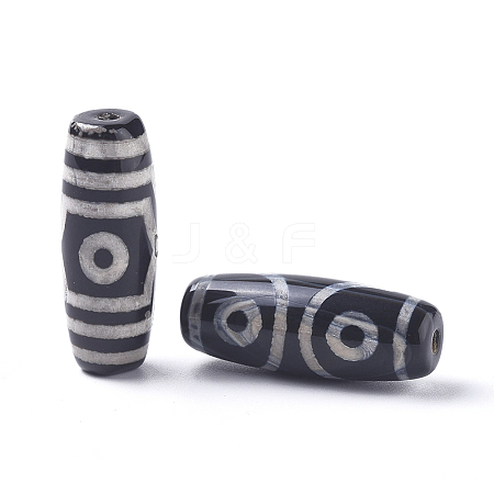 Tibetan Style 3-Eye dZi Beads X-TDZI-D008-05-1