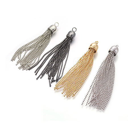 Brass Tassel Pendant Decorations KK-F0319-04-1