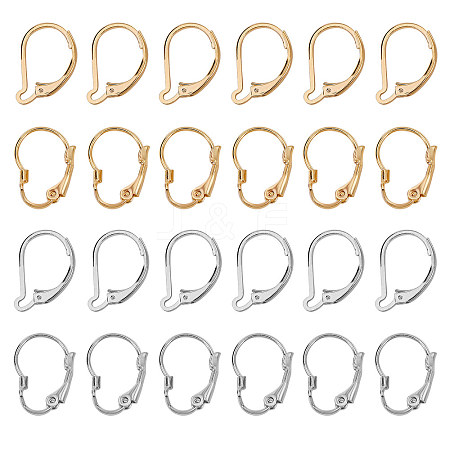 24Pcs 4 Styles Brass Leverback Earring Findings KK-SZ0001-49-1