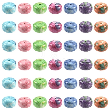 70Pcs 7 Colors Dyed Synthetic Riverstone Beads G-YW0002-99-1