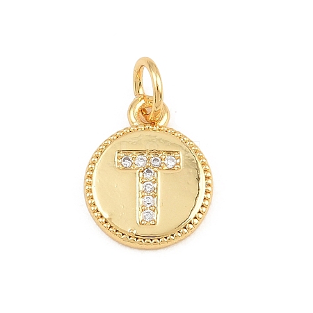 Brass Micro Pave Clear Cubic Zirconia Charms CU-CBA56CE-12G-T-1