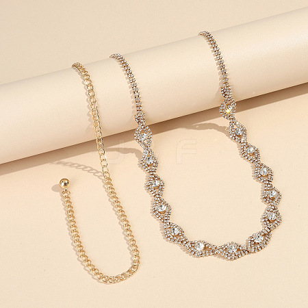Alloy Crystal Rhinestone Horse Eye Link Waist Belly Chains for Women FS-WGBDEF7-02-1