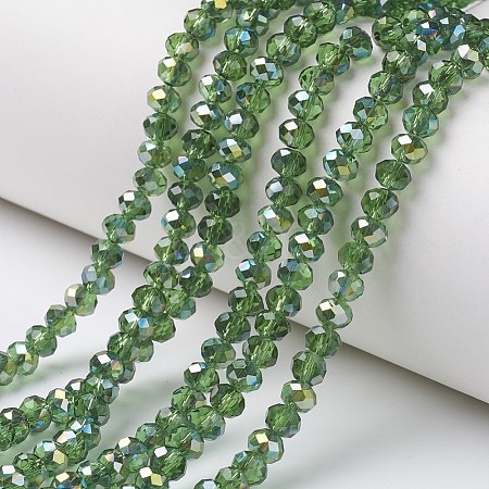 Electroplate Transparent Glass Beads Strands EGLA-A034-T1mm-S10-1