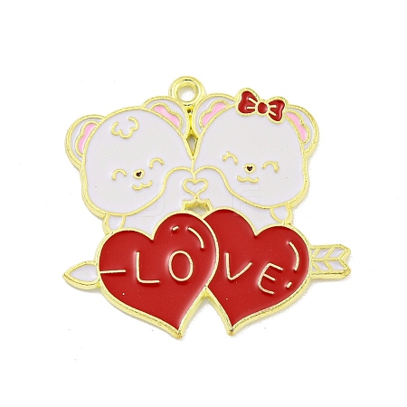 Valentine's Day Alloy Enamel Pendants ENAM-Z015-03G-06-1