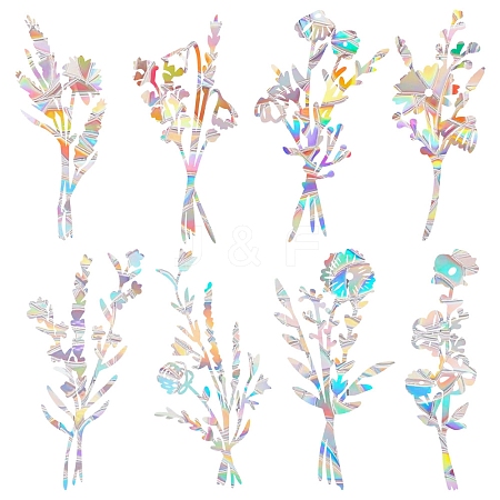 Flower Rainbow Prism Electrostatic Window Stickers PW-WG7E5CE-01-1