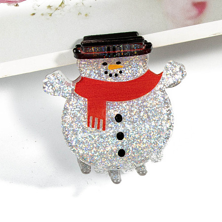 Christmas Glitter Acrylic Claw Hair Clips PW-WG53E0C-05-1