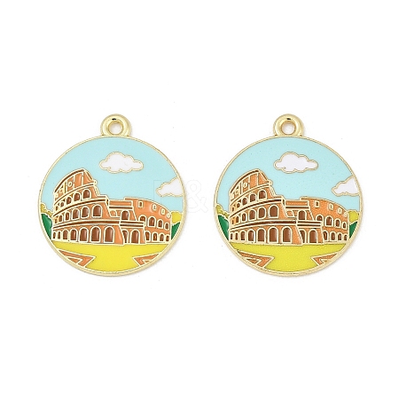 Alloy Enamel Pendants ENAM-V001-02A-G-1