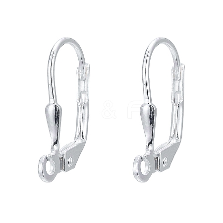 925 Sterling Silver Leverback Hoop Earrings STER-L054-54S-1