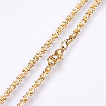 304 Stainless Steel Chain Necklaces MAK-L015-10B-1