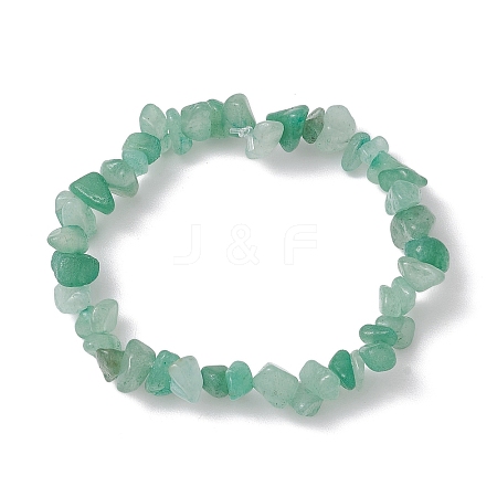 Natural Green Aventurine Chip Beads Stretch Bracelets for Women BJEW-JB10688-05-1