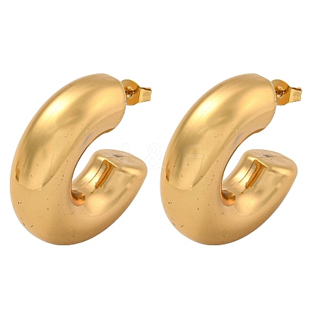 PVD Vacuum Plating 202 Stainless Steel Hoop Earring EJEW-H003-21G-01-1