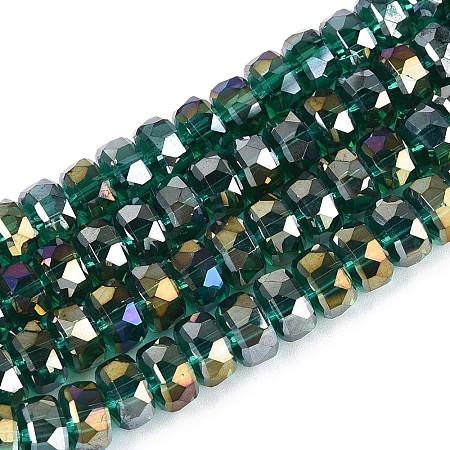 Electroplate Transparent Glass Beads Strands X-EGLA-N022-04A-D10-1