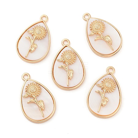 Natural Freshwater Shell Flower Pendants BSHE-Z003-36KCG-1