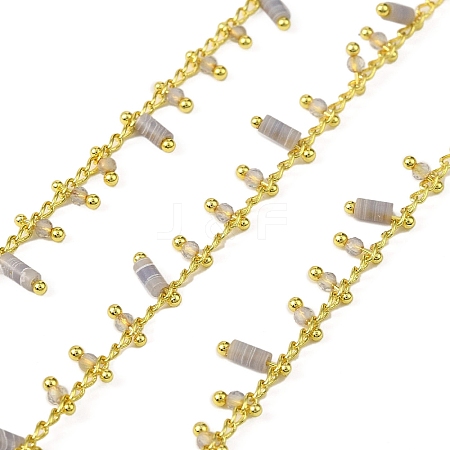 Handmade Brass Column Link Chains CHC-L053-12G-03-1