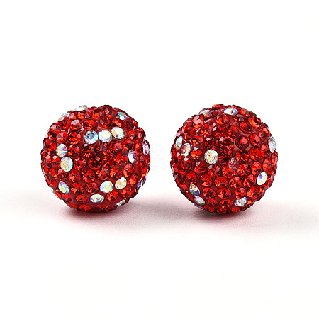 Polymer Clay Pave Rhinestone Beads RB-T018-01D-1