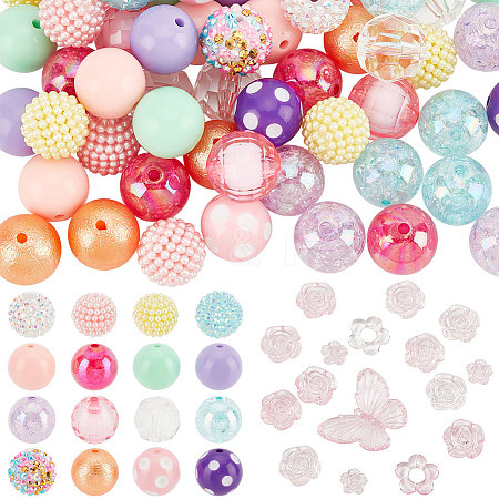 17 Style Mixed Style Acrylic & Resin Beads Sets OACR-PH0004-03-1