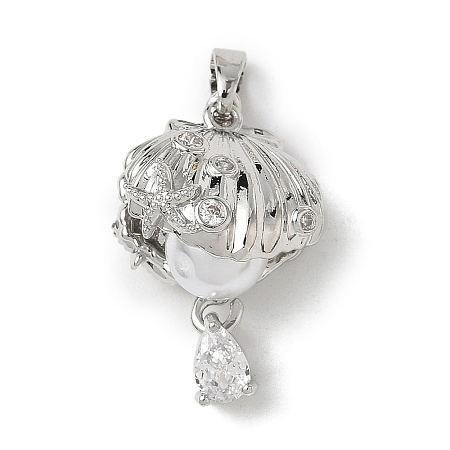 Brass Micro Pave Cubic Zirconia Pendants KK-I371-25P-1