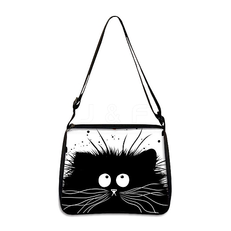 Cat Polyester Shoulder Bags PW-WG04021-10-1