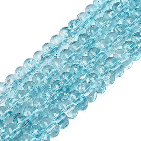 Crackle Transparent Glass Beads Strands GLAA-N074-02A-10-1
