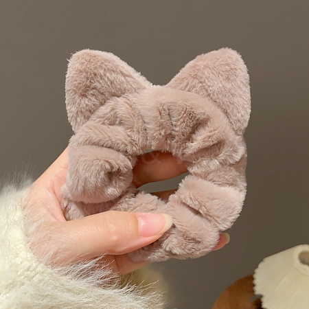 Cat Ear Plush Fabric Hair Ties PW-WGCD194-03-1