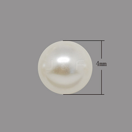 Imitation Pearl Acrylic Half Drilled Beads for Stud Earring Making X-SACR-R701-4x1.5mm-24-1