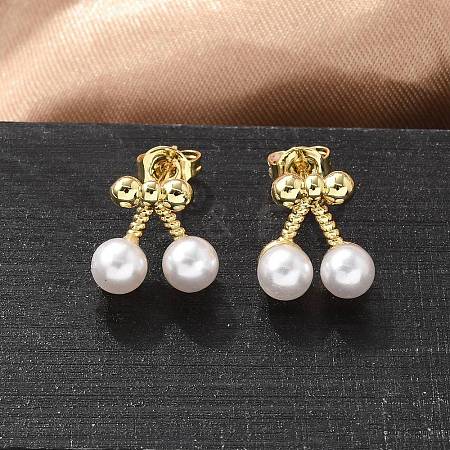 Brass Stud Earrings EJEW-F359-04G-1