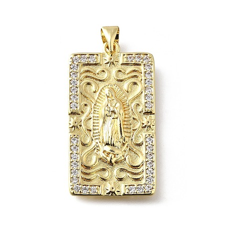 Brass Micro Pave Cubic Zirconia Pendants KK-Q066-17A-G-1