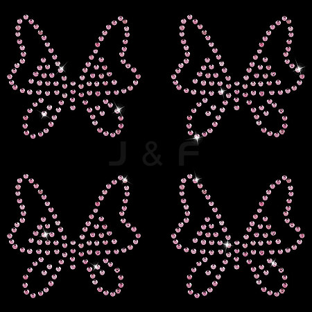 Butterfly Hotfix Glass Rhinestone DIY-WH0453-71A-01-1