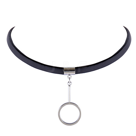 Gothic PU Leather Choker Necklaces NJEW-N0052-238A-1