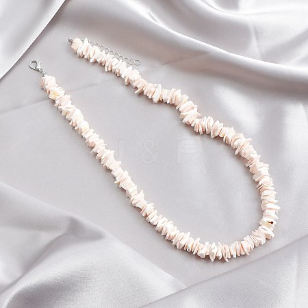 Beach Dyed Natural Shell Chip Beaded Necklaces FS-WG9678E-01-1