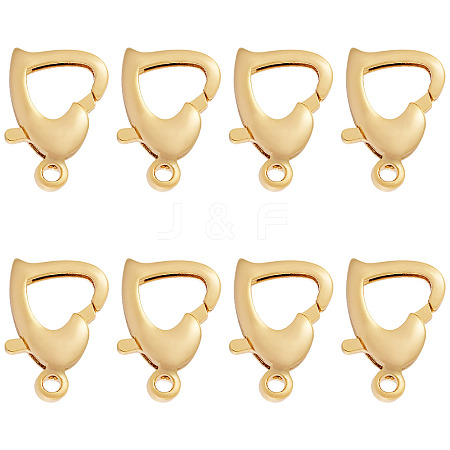 8Pcs Brass Heart Lobster Claw Clasps KK-TA0002-69-1