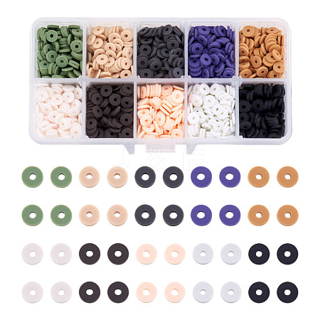  2200~2400Pcs 10 Colors Handmade Polymer Clay Beads CLAY-TA0001-16-1