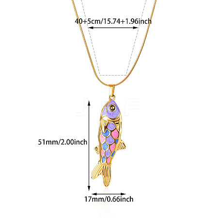 Ocean 304 Stainless Steel Enamel Pendant Necklaces WG71C62-03-1