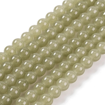 Baking Painted Imitation Jade Glass Round Bead Strands DGLA-XCP0001-18-1