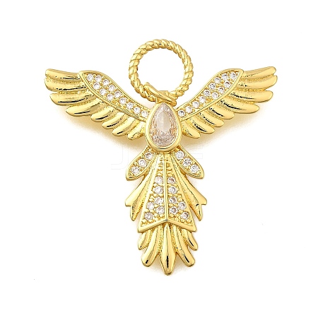 Brass Micro Pave Cubic Zirconia Pendants KK-S523-05G-1