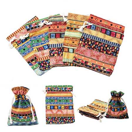 Ethnic Style Cloth Packing Pouches Drawstring Bags ABAG-R006-10x14-01-1