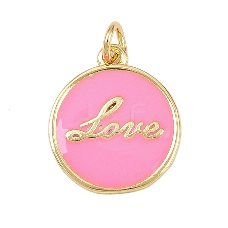 Brass Enamel Pendants KK-L251-02G-F05-1
