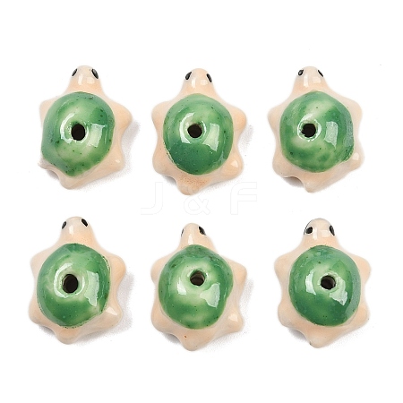 Handmade Bright Glazed Porcelain Beads PORC-CJC0009-03E-1