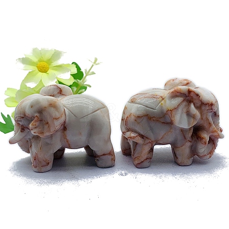 Natural Rhodonite Elephant Display Decoration PW-WG3551A-03-1