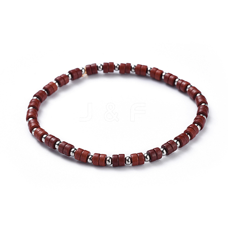 Synthetic Turquoise Beads Stretch Bracelets BJEW-JB04410-02-1