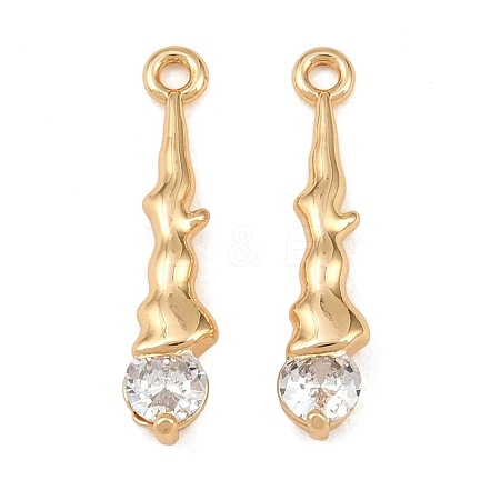 Brass Micro Pave Clear Cubic Zirconia Pendants CU-CBA804C-18G-1